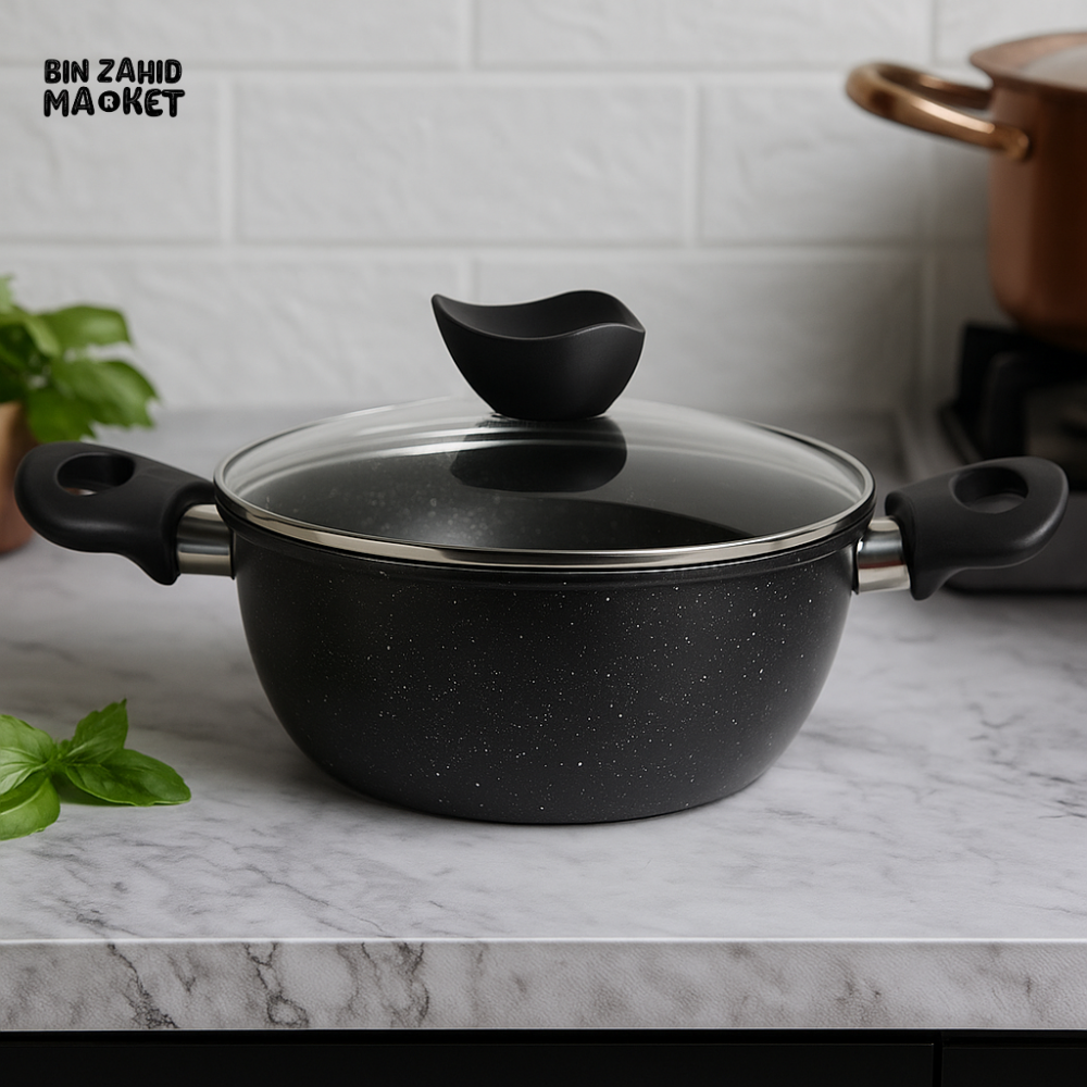 SYNMORE GRANITE COATING COOKING POT – NON-STICK DURABLE SCRATCH-RESISTANT EASY TO CLEAN KITCHEN COOKWARE