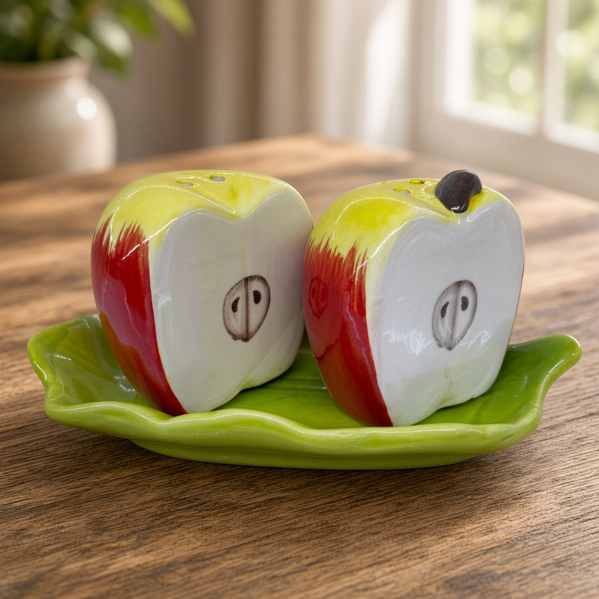 Kitchlux Ceramic Salt and Pepper Shakers - Apples