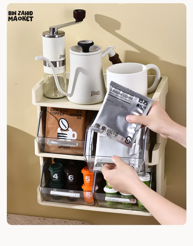 TEA BAG BOX TEA CAPSULE HOLDER COFFEE GRINDER MUG CUP STAND TEAPOT RACK