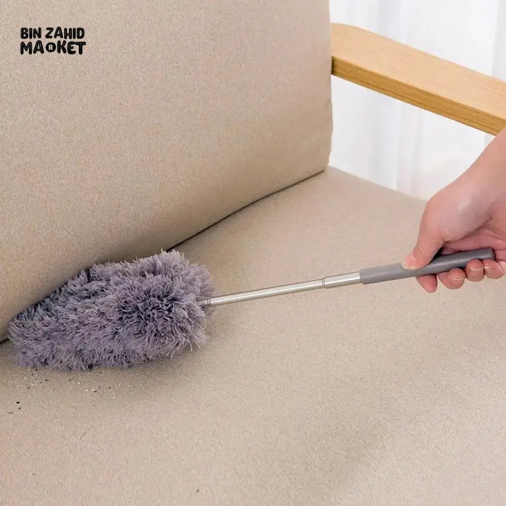 TELESCOPIC MICROFIBER FEATHER DUSTER WITH STAINLESS STEEL POLE – COBWEB & CEILING CLEANING TOOL