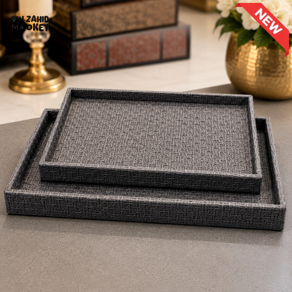TEXTURED RECTANGULAR SERVING TRAY SET