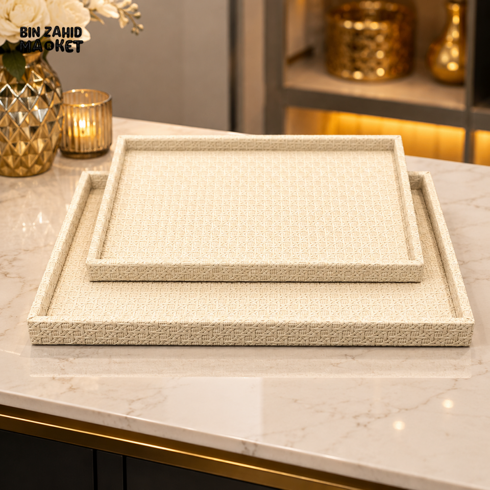 TEXTURED RECTANGULAR SERVING TRAY SET
