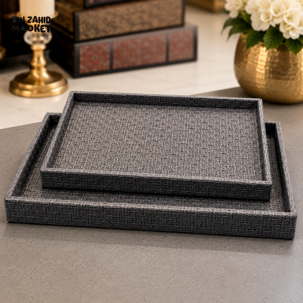 TEXTURED RECTANGULAR SERVING TRAY SET
