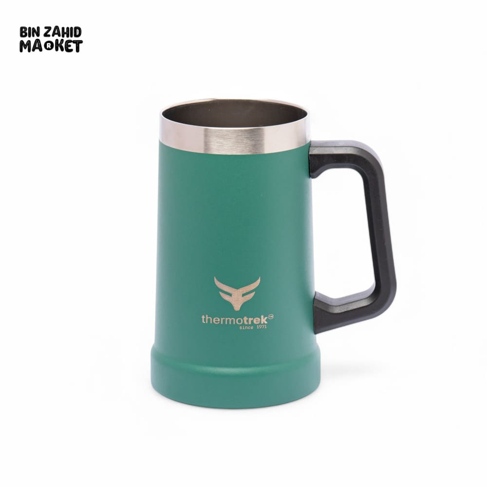 THERMOTREK STAINLESS STEEL INSULATED MUG WITH HANDLE - 24 OZ 710ML GREEN