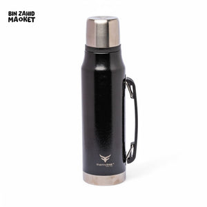 THERMOTREK STAINLESS STEEL INSULATED THERMOS WITH HANDLE - 33-8 OZ 1000ML BLACK