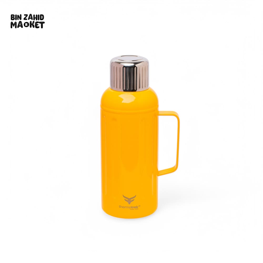 THERMOTREK STAINLESS STEEL INSULATED THERMOS WITH HANDLE - 33-8 OZ 1000ML YELLOW