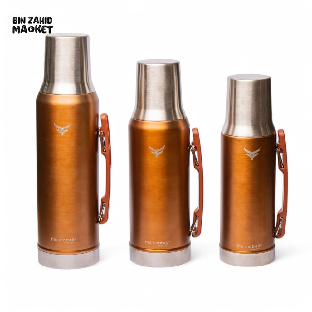 THERMOTREK STAINLESS STEEL INSULATED THERMOS WITH HANDLE - 40-6 OZ 1200ML COPPER ORANGE