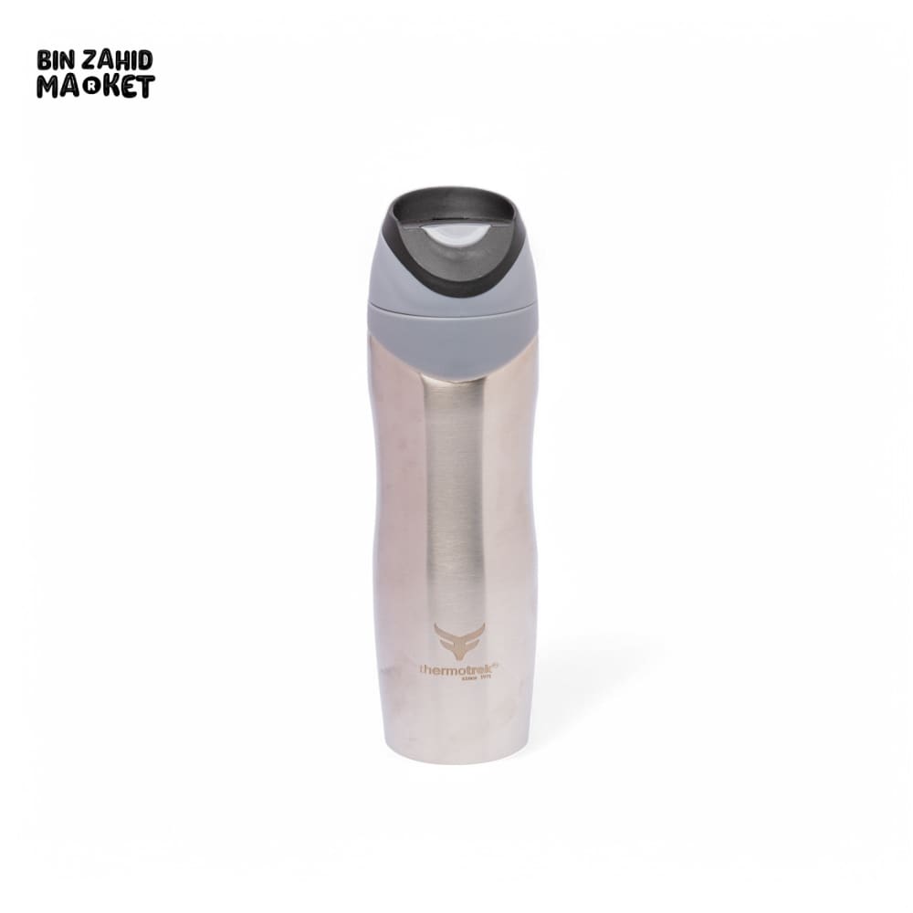 THERMOTREK STAINLESS STEEL INSULATED WATER BOTTLE WITH FLIP-TOP LID - 15-2 OZ 450ML BRUSHED STAINLESS STEEL