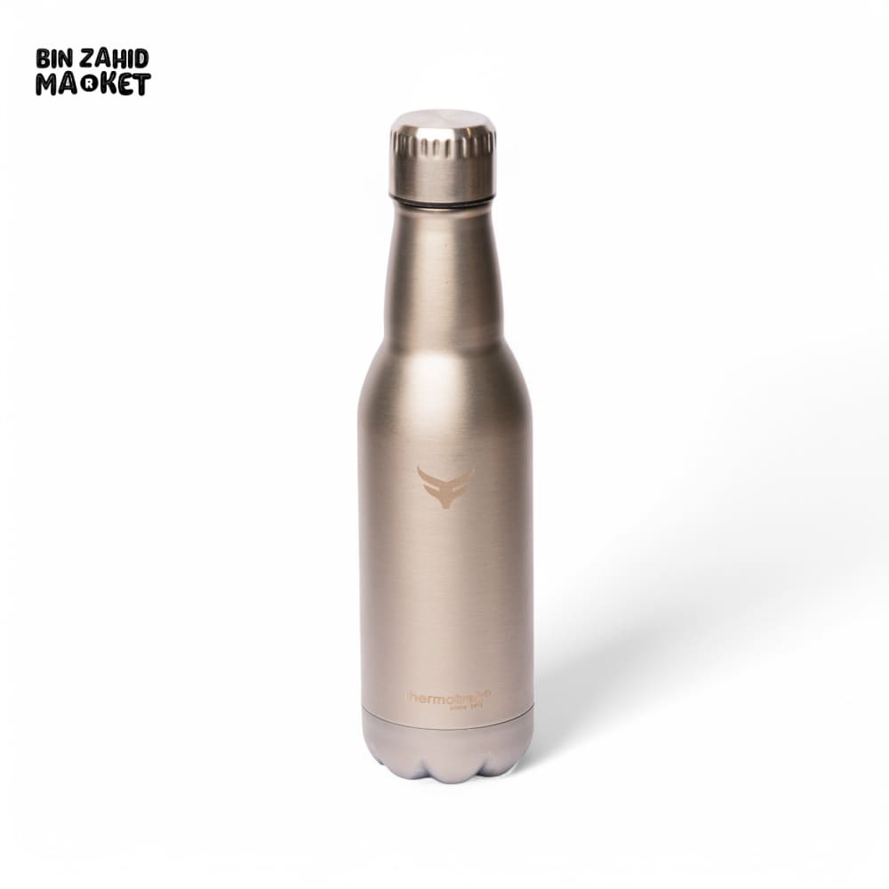 THERMOTREK STAINLESS STEEL INSULATED WATER BOTTLE WITH SCREW-ON CAP - 16-9 OZ 500ML BRUSHED STAINLESS STEEL