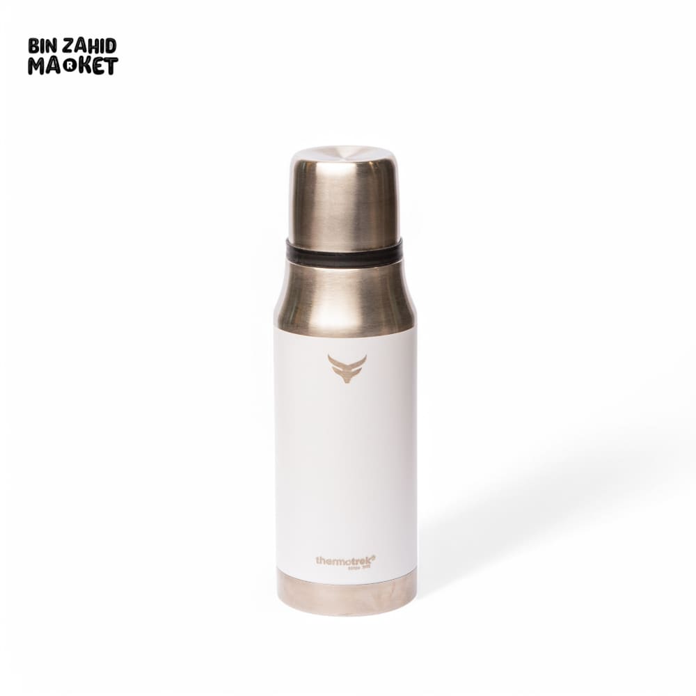 THERMOTREK STAINLESS STEEL INSULATED WATER BOTTLE WITH SCREW-ON CAP - 16-9 OZ 500ML WHITE