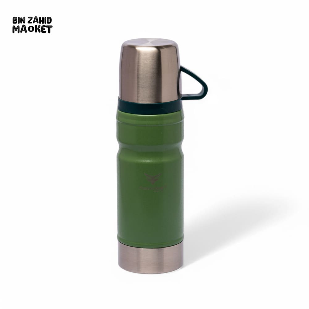 THERMOTREK STAINLESS STEEL INSULATED WATER BOTTLE WITH SCREW-ON CAP - 23 OZ 680ML DARK GREEN