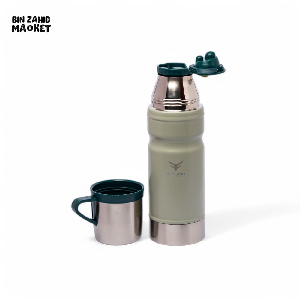 THERMOTREK STAINLESS STEEL INSULATED WATER BOTTLE WITH SCREW-ON CAP - 23 OZ 680ML LIGHT GREEN