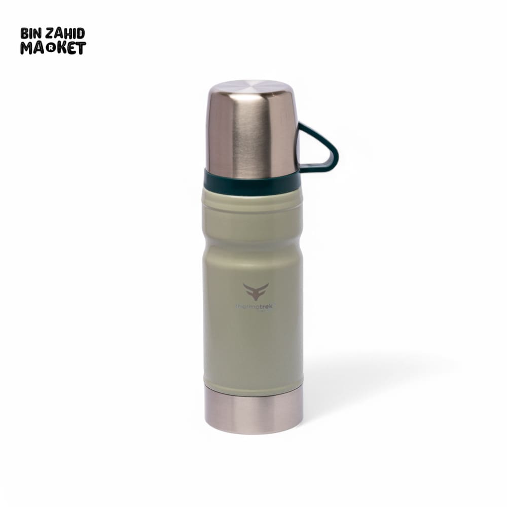 THERMOTREK STAINLESS STEEL INSULATED WATER BOTTLE WITH SCREW-ON CAP - 23 OZ 680ML LIGHT GREEN