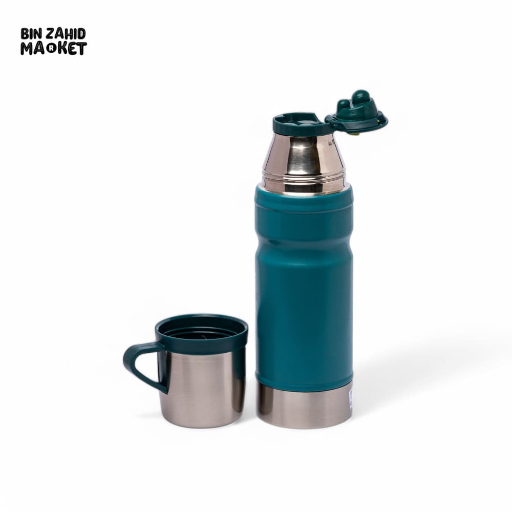 THERMOTREK STAINLESS STEEL INSULATED WATER BOTTLE WITH SCREW-ON CAP - 23 OZ 680ML TEAL