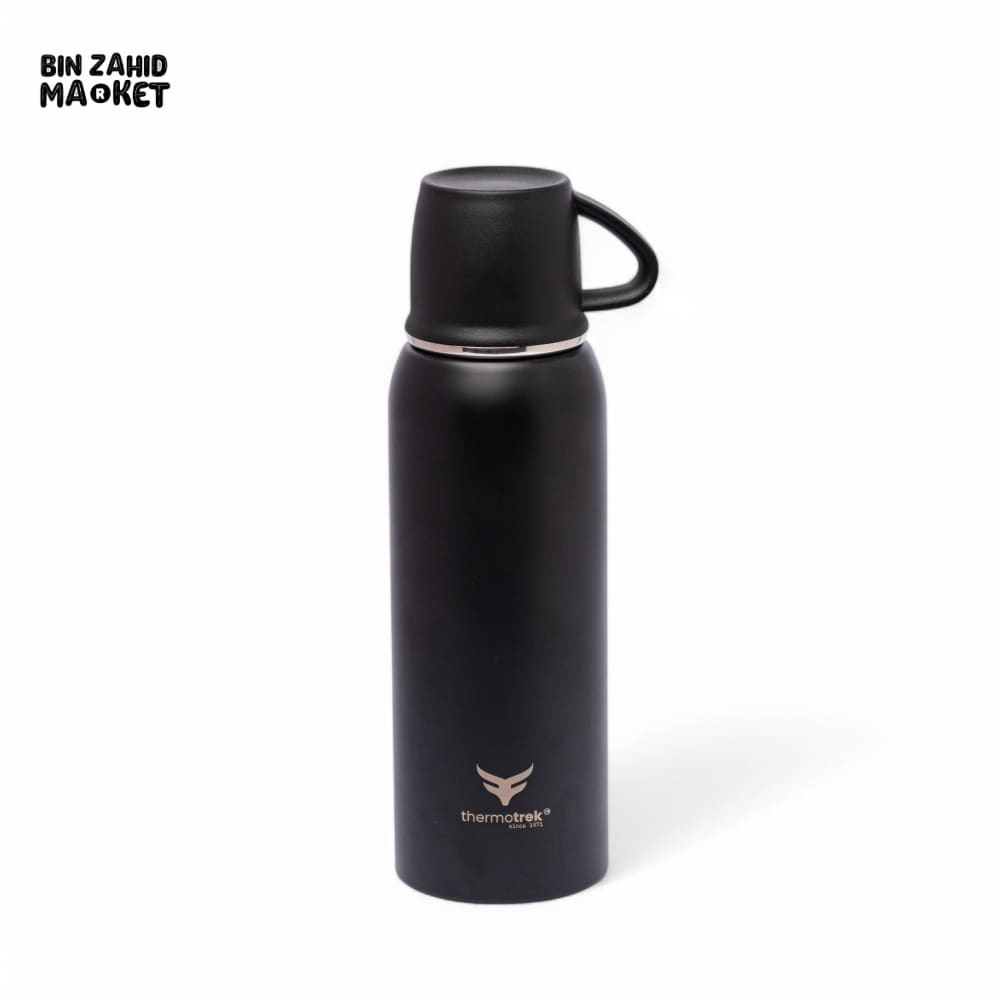 THERMOTREK STAINLESS STEEL INSULATED WATER BOTTLE WITH SCREW-ON CAP - 27 OZ 800ML BLACK