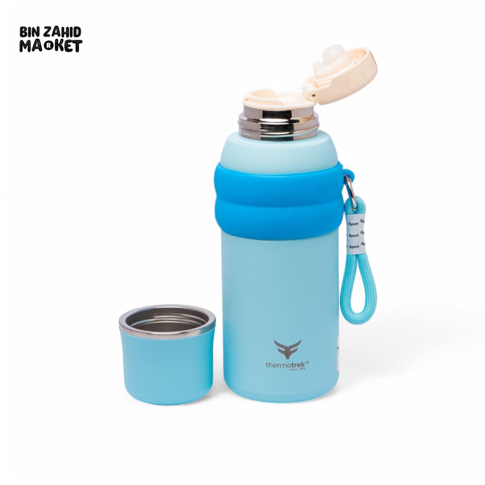 THERMOTREK STAINLESS STEEL INSULATED WATER BOTTLE WITH SCREW-ON CAP - 27 OZ 800ML BLUE