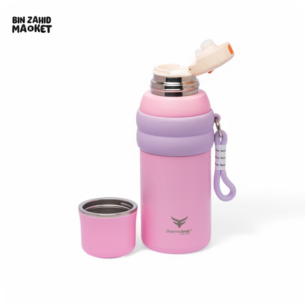 THERMOTREK STAINLESS STEEL INSULATED WATER BOTTLE WITH SCREW-ON CAP - 27 OZ 800ML PINK/PURPLE