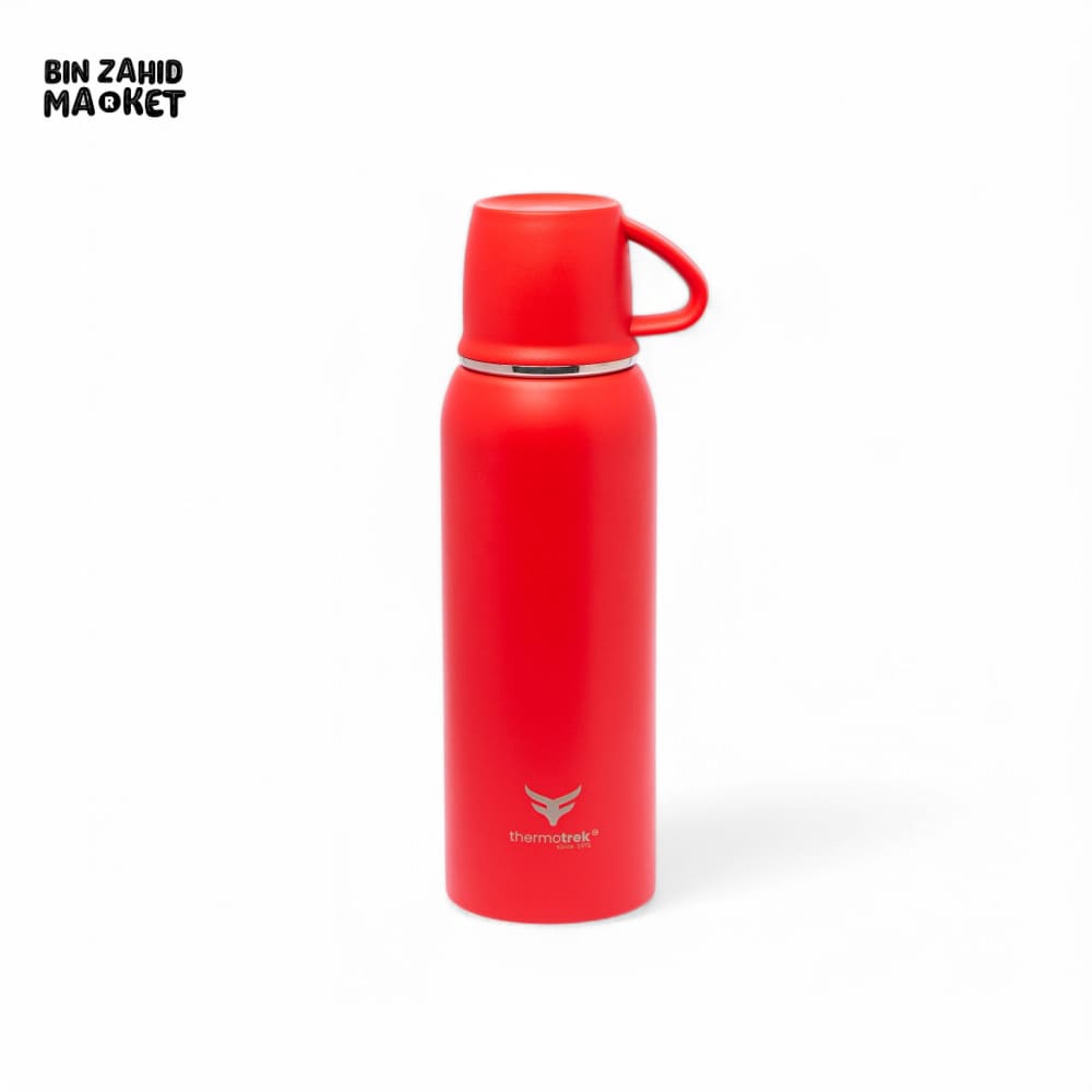 THERMOTREK STAINLESS STEEL INSULATED WATER BOTTLE WITH SCREW-ON CAP - 27 OZ 800ML RED