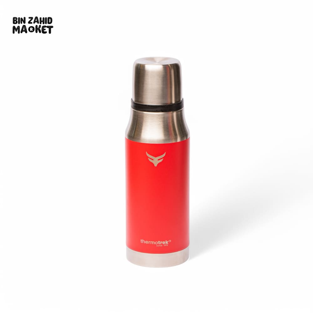 THERMOTREK STAINLESS STEEL INSULATED WATER BOTTLE WITH SCREW-ON CAP - 33-8 OZ 1000ML RED