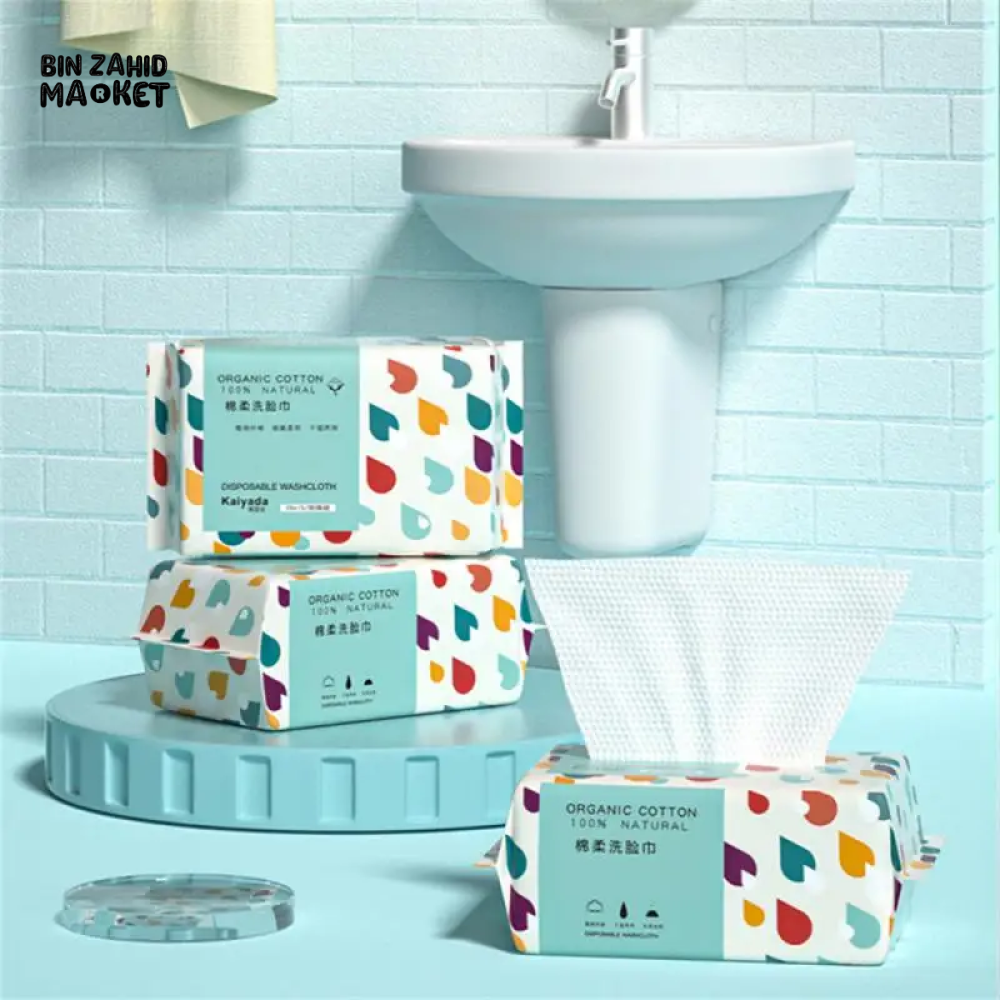 THICK MAKEUP REMOVAL & DRY WIPES - 70 PIECES DISPOSABLE 100% COTTON FACE TOWELS