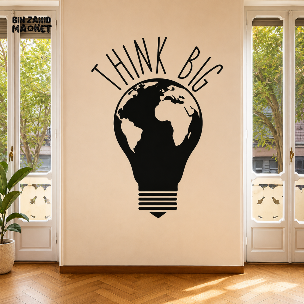 THINK BIG WORLD MAP LIGHT BULB WALL DECOR STICKER