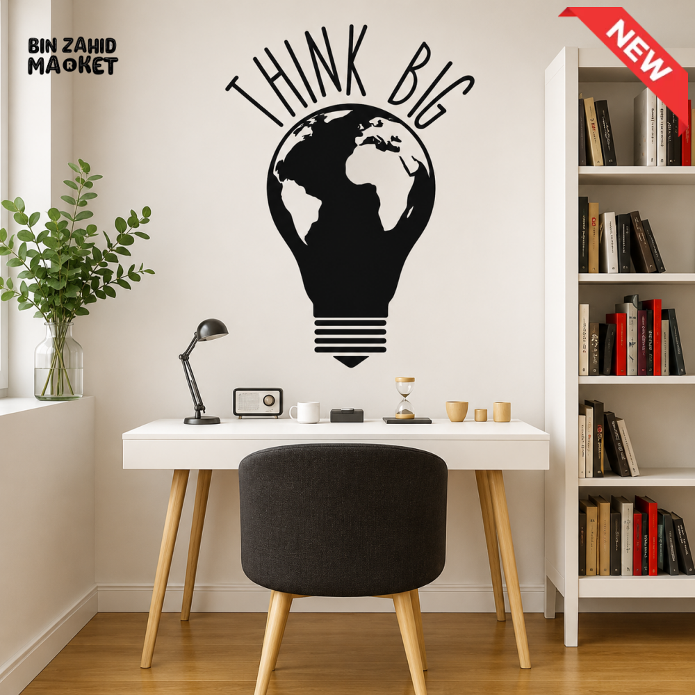 THINK BIG WORLD MAP LIGHT BULB WALL DECOR STICKER