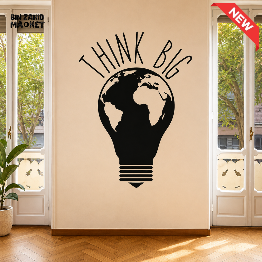 THINK BIG WORLD MAP LIGHT BULB WALL DECOR STICKER