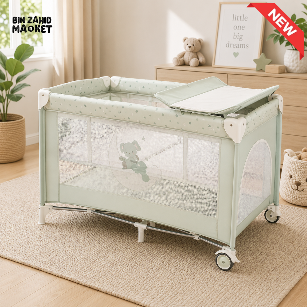 ALL-IN-ONE BABY PLAY YARD – PISTACHIO