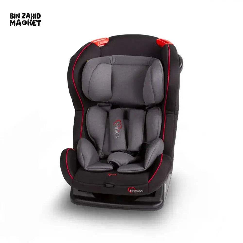 TINNIES BABY CAR SEAT WITH SAFETY BELT & CUSHIONED SEAT - BLACK