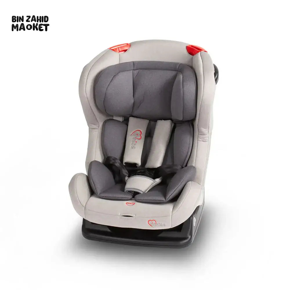 TINNIES BABY CAR SEAT WITH SAFETY BELT & CUSHIONED SEAT - GREY