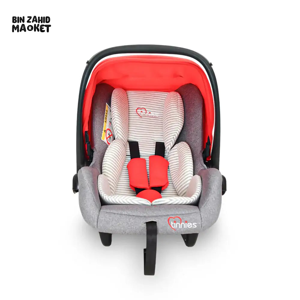 TINNIES BABY CARRY COT / CAR SEAT – SAFE & COMFORTABLE - RED