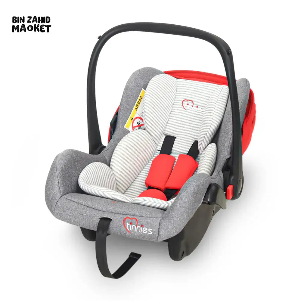 TINNIES BABY CARRY COT / CAR SEAT – SAFE & COMFORTABLE - RED
