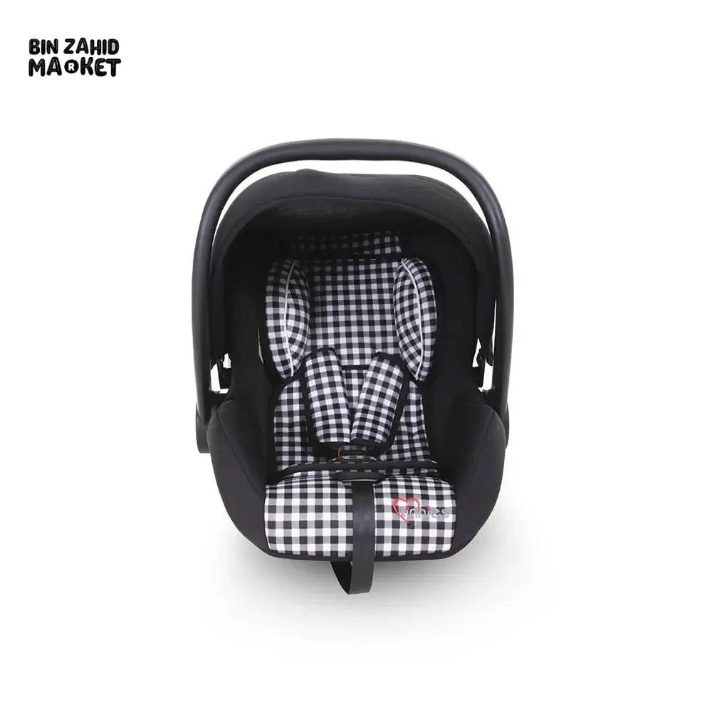 TINNIES BABY CARRY COT FOR NEWBORNS & INFANTS - BLACK CHECK