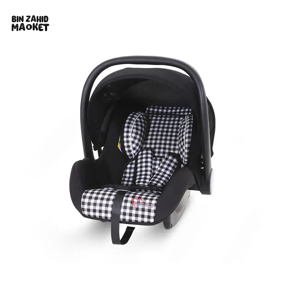 TINNIES BABY CARRY COT FOR NEWBORNS & INFANTS - BLACK CHECK