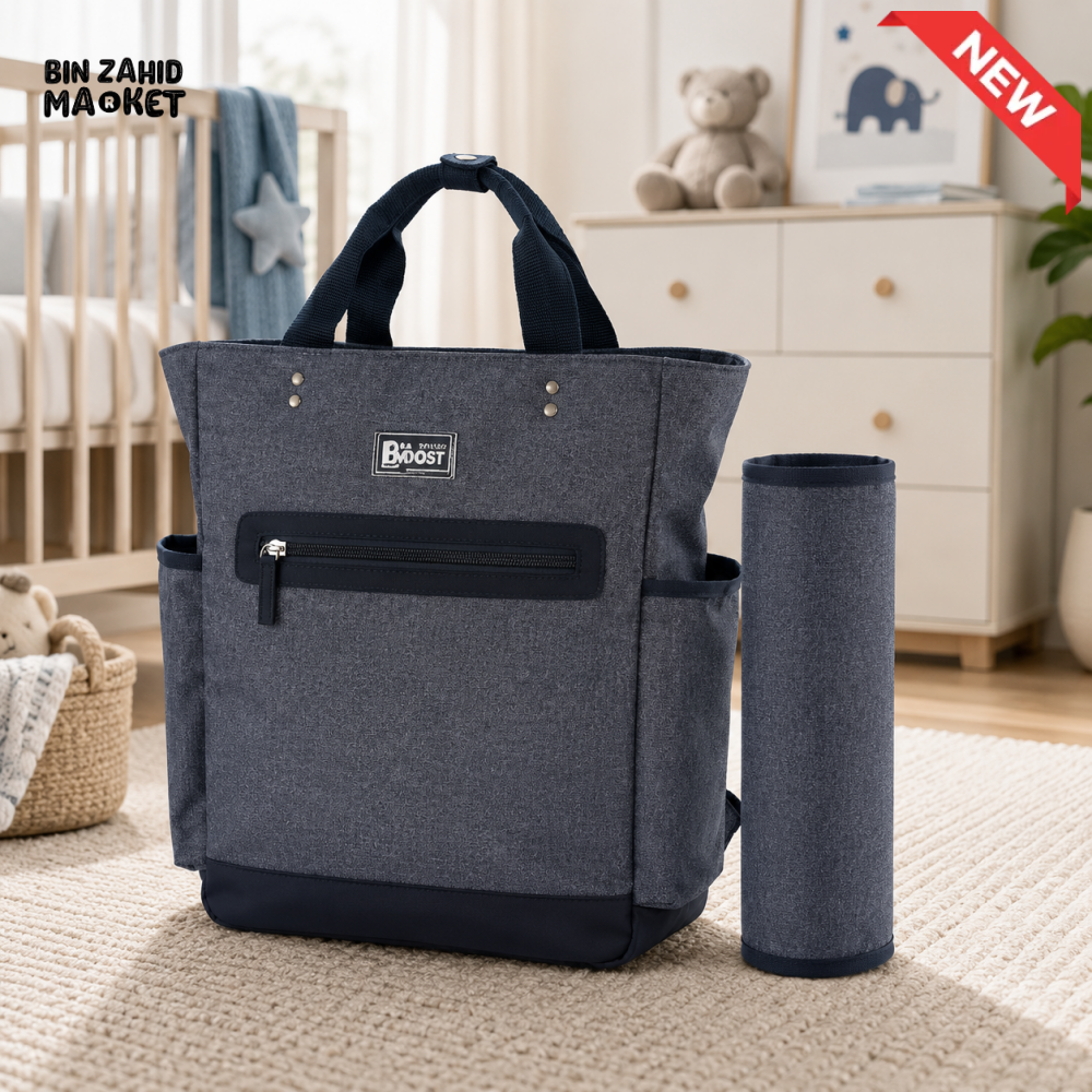 Baby Diaper Bag Pack Minimal Textured Blue