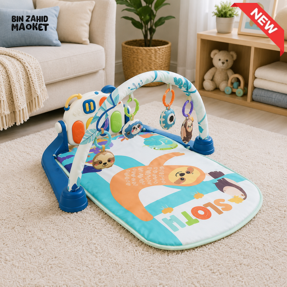 TINNIES BABY PIANO PLAY GYM & ACTIVITY MAT BLUE (0–36 MONTHS)