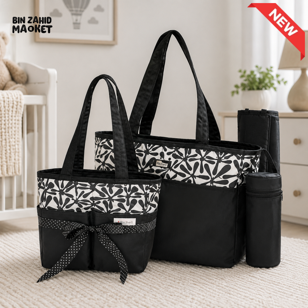 TINNIES DIAPER BAG – BLACK SMART & SPACIOUS