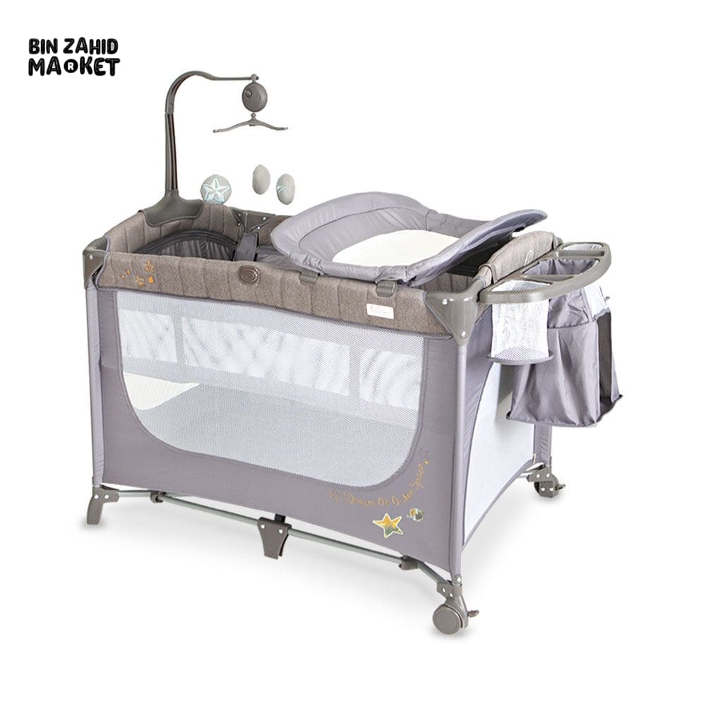 Drop Side Play Pen - Grey
