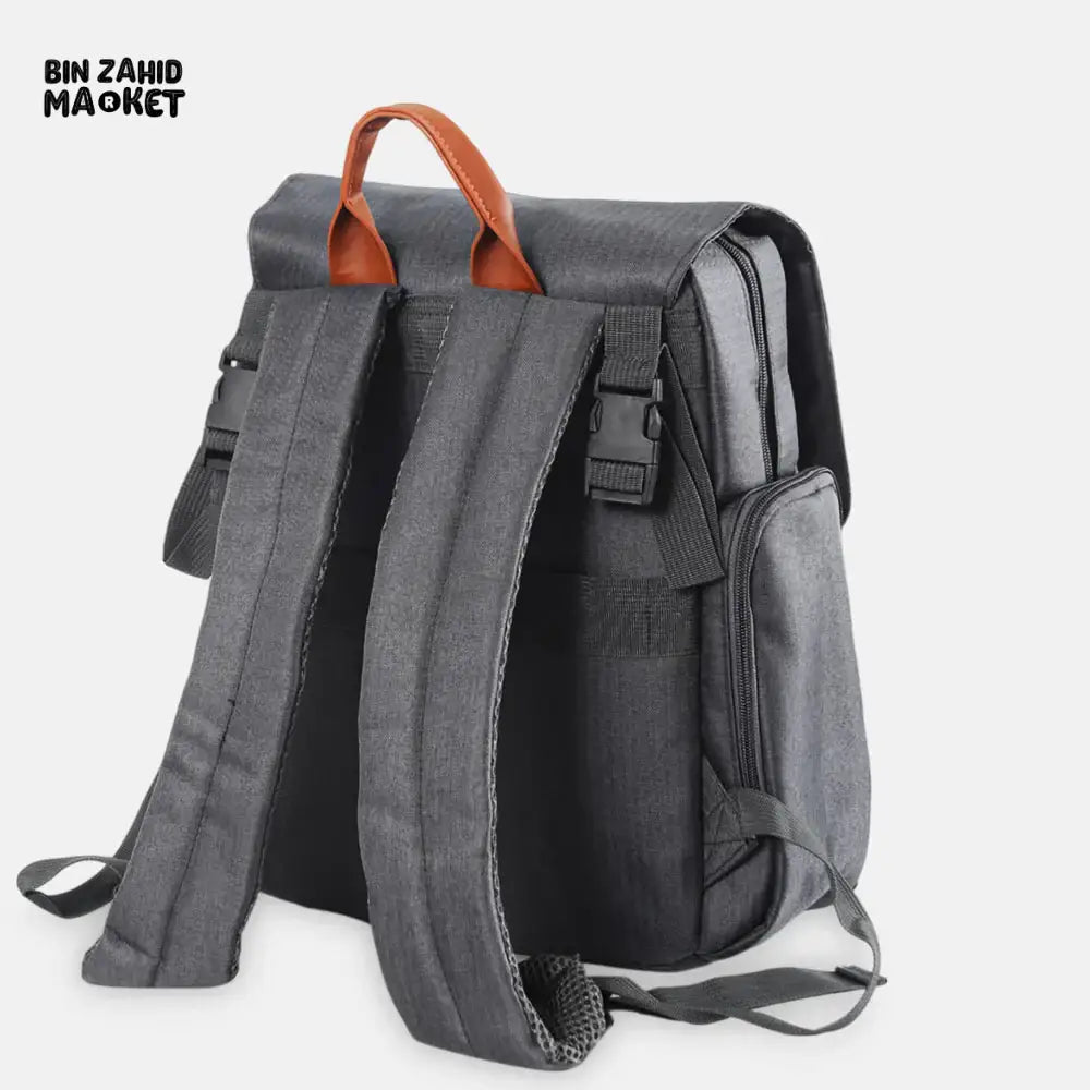 TINNIES GREY DIAPER BAG BACKPACK – LARGE CAPACITY WATERPROOF & TRAVEL FRIENDL
