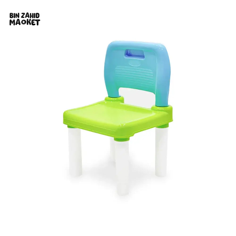 TINNIES KIDS STUDY TABLE AND CHAIR SET – ALPHABET LEARNING ACTIVITY DESK BLUE