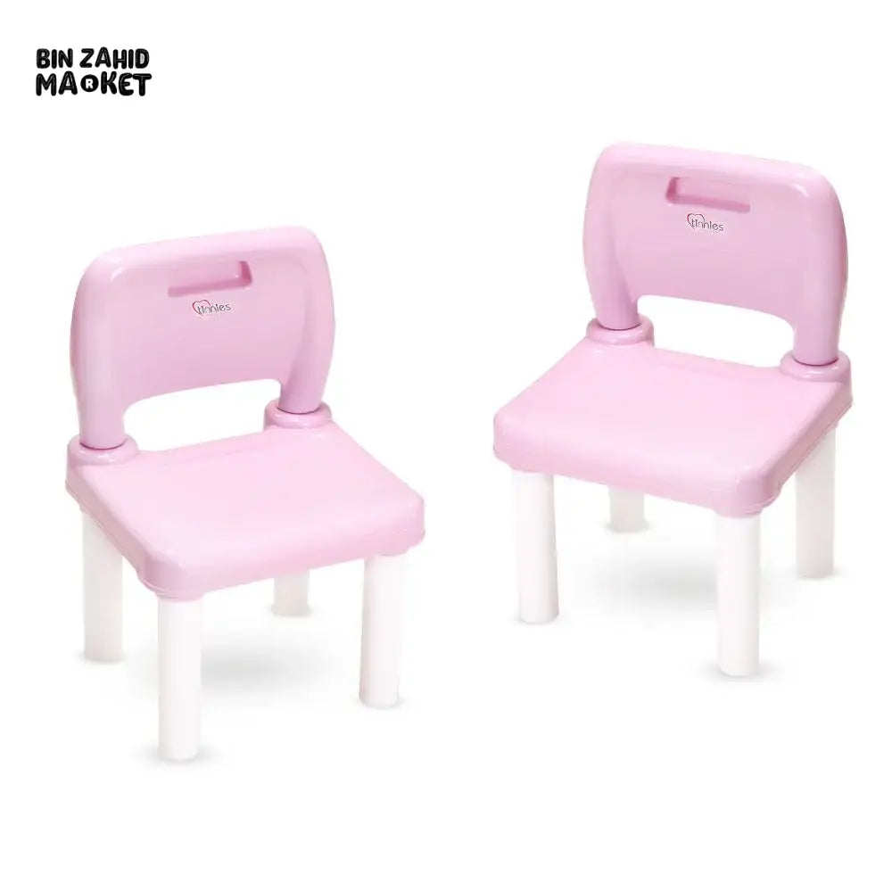 TINNIES KIDS STUDY TABLE AND CHAIR SET – ALPHABET LEARNING ACTIVITY DESK PINK