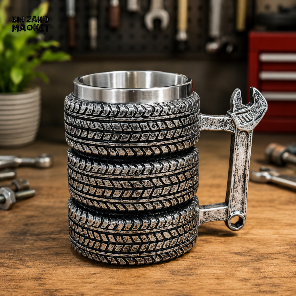 TIRE DESIGN CERAMIC MUG - 450 ML