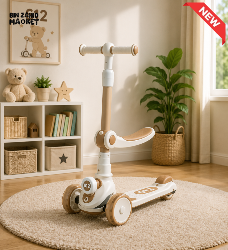 TODDLER SCOOTER WITH SEAT AND LEAN-TO-STEER DESIGN
