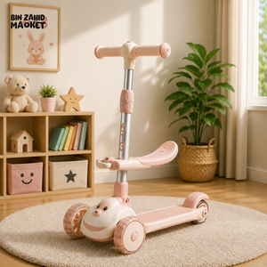 TODDLER SCOOTER WITH SEAT AND LEAN-TO-STEER DESIGN - PINK