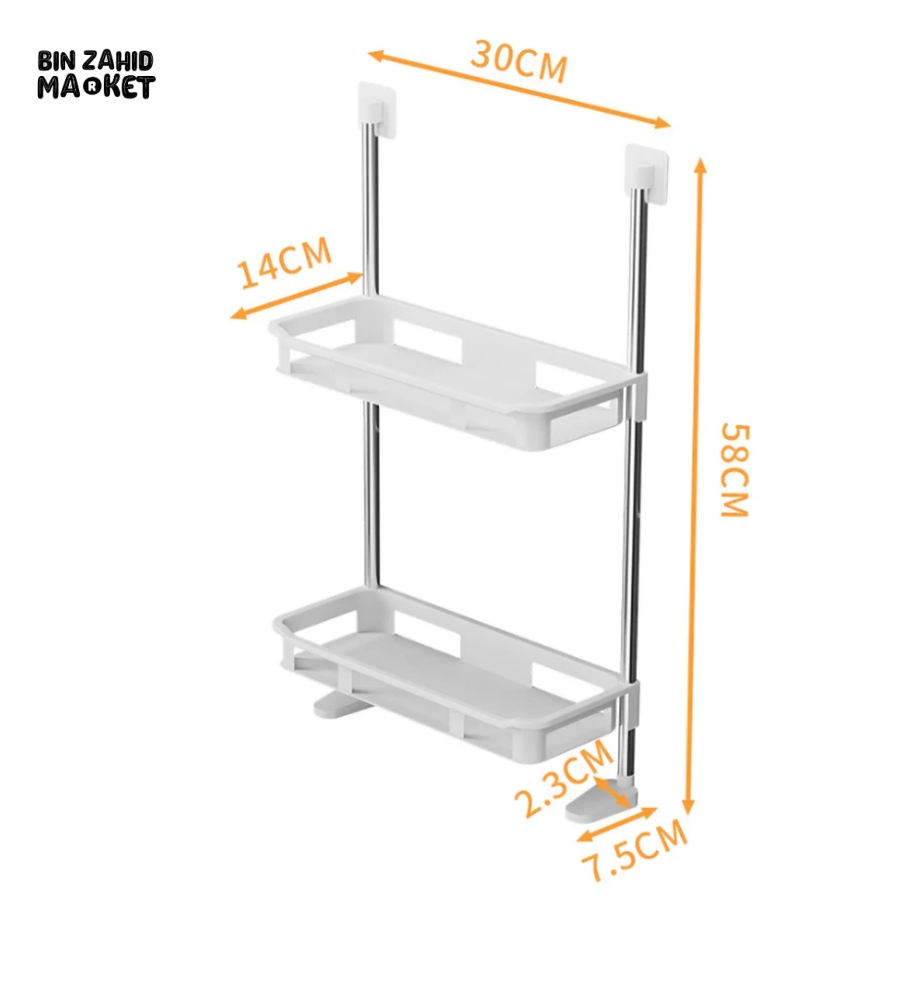 TOILET RACK – NO-DRILL BATHROOM & KITCHEN STORAGE SHELF - 2 LAYERS