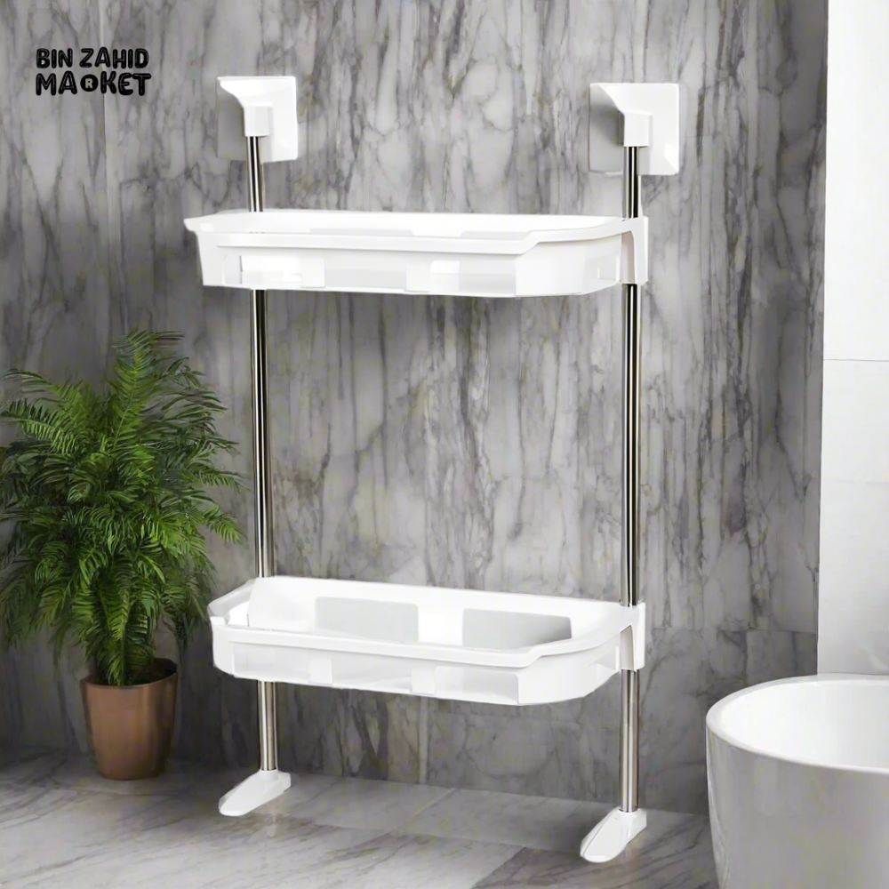 TOILET RACK – NO-DRILL BATHROOM & KITCHEN STORAGE SHELF - 2 LAYERS