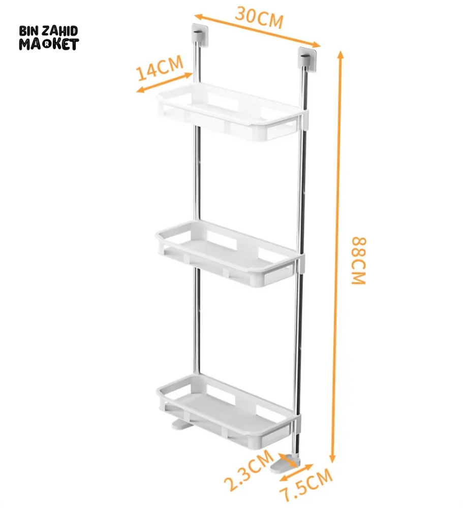 TOILET RACK – NO-DRILL BATHROOM & KITCHEN STORAGE SHELF - 3 LAYERS