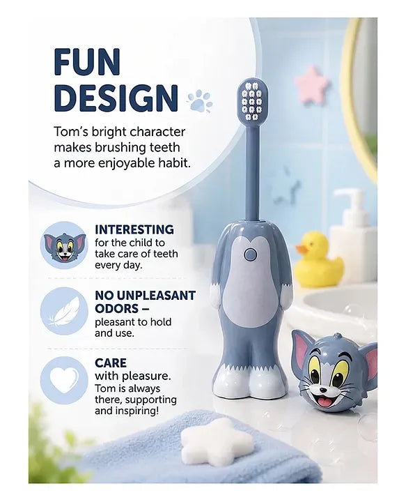 Tom & Jerry 2in1 Kids Toothbrush - Tom