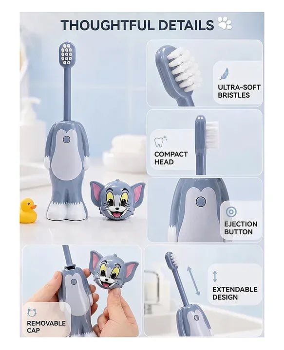 Tom & Jerry 2in1 Kids Toothbrush - Tom