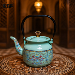 TRADITIONAL PATTERN ENAMEL TEAPOT - LUXURY MINT 1.2 LITRE